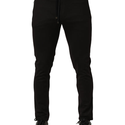 Dolce & Gabbana Black Wool Jogger Men Sweatpants Trouser Pants