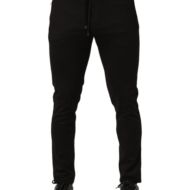 Dolce & Gabbana Black Wool Jogger Men Sweatpants Trouser Pants