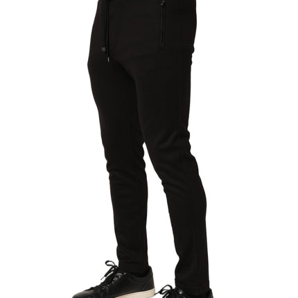 Dolce & Gabbana Black Wool Jogger Men Sweatpants Trouser Pants