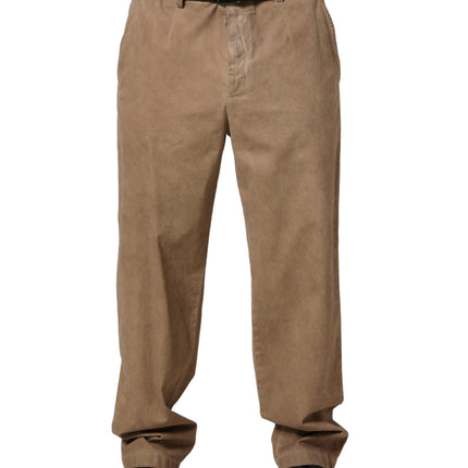 Domenico Tagliente Beige Cotton Straight Leg Men Trouser Pants