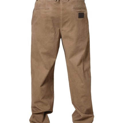 Domenico Tagliente Beige Cotton Straight Leg Men Trouser Pants
