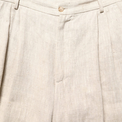 Dolce & Gabbana Beige Linen Tapered Men Dress Trouser Pants