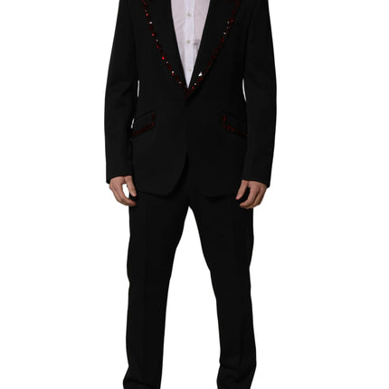 Dolce & Gabbana Black Crystal Embellished 2 Piece Suit