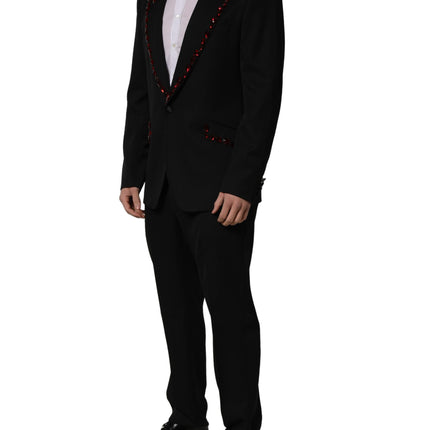 Dolce & Gabbana Black Crystal Embellished 2 Piece Suit