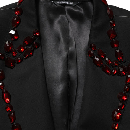 Dolce & Gabbana Black Crystal Embellished 2 Piece Suit