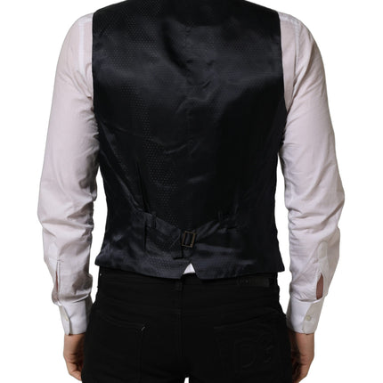 Dolce & Gabbana Black Wool Single Breasted Waistcoat Vest