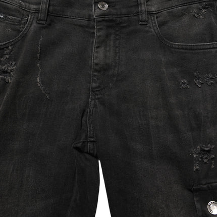 Dolce & Gabbana Black Distressed Cargo Cotton Men Denim Jeans