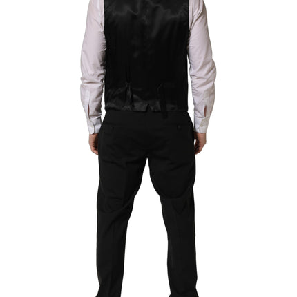 Dolce & Gabbana Black Wool Slim Fit Formal 3 Piece Men Suit