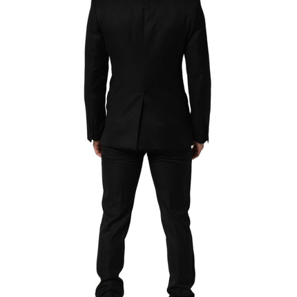 Dolce & Gabbana Black Wool Slim Fit Formal 2 Piece Men Suit