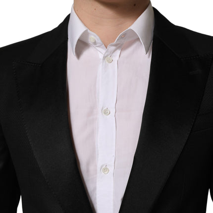 Dolce & Gabbana Black Wool Slim Fit Formal 2 Piece Men Suit