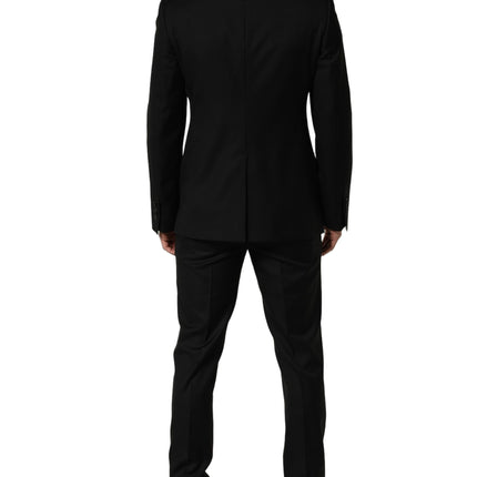 Dolce & Gabbana Black Wool Slim Fit Formal 2 Piece Men Suit