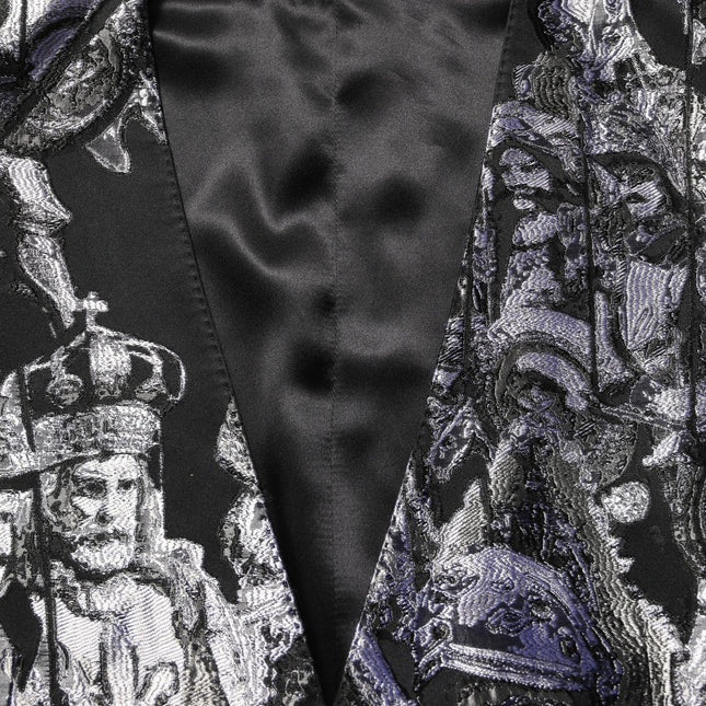 Dolce & Gabbana Black Jacquard Slim Fit Formal 3 Piece Suit