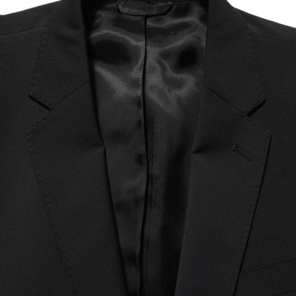 Dolce & Gabbana Black Wool Slim Fit Formal 2 Piece Men Suit
