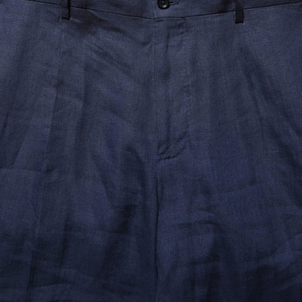 Dolce & Gabbana Blue Linen Straight Men Dress Trouser Pants