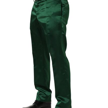 Dolce & Gabbana Dark Green Tapered Leg Dress Trouser Pants