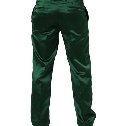Dolce & Gabbana Dark Green Tapered Leg Dress Trouser Pants