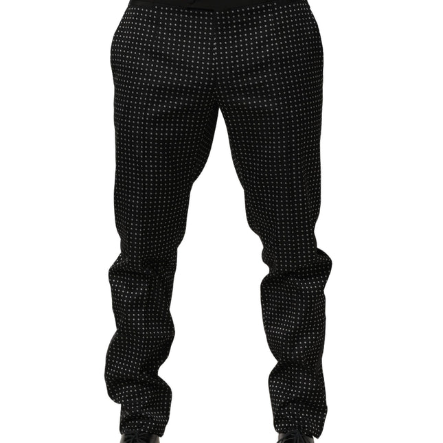 Dolce & Gabbana Black Polka Dot Cotton Dress Trouser Pants