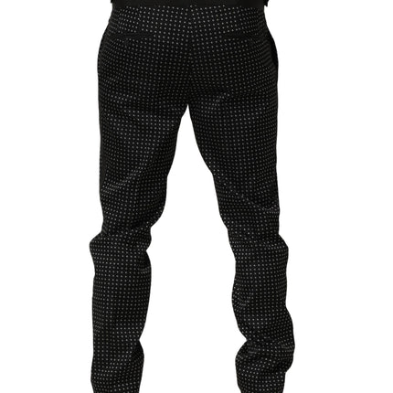 Dolce & Gabbana Black Polka Dot Cotton Dress Trouser Pants