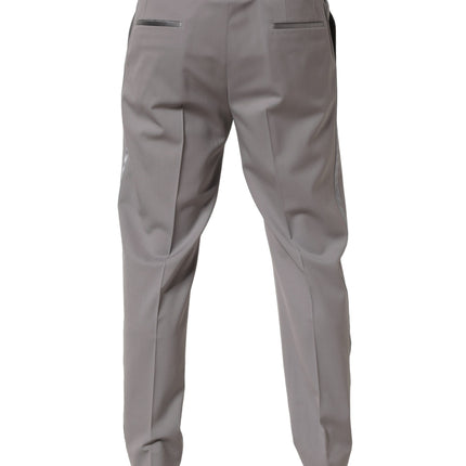 Dolce & Gabbana Gray Wool Tapered Men Dress Trouser Pants