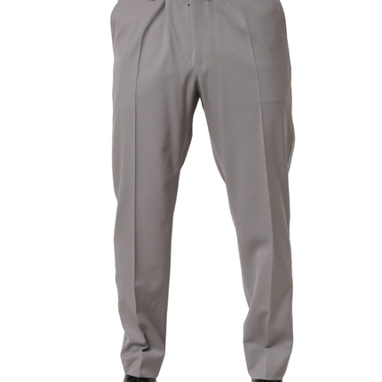 Dolce & Gabbana Gray Wool Tapered Men Dress Trouser Pants