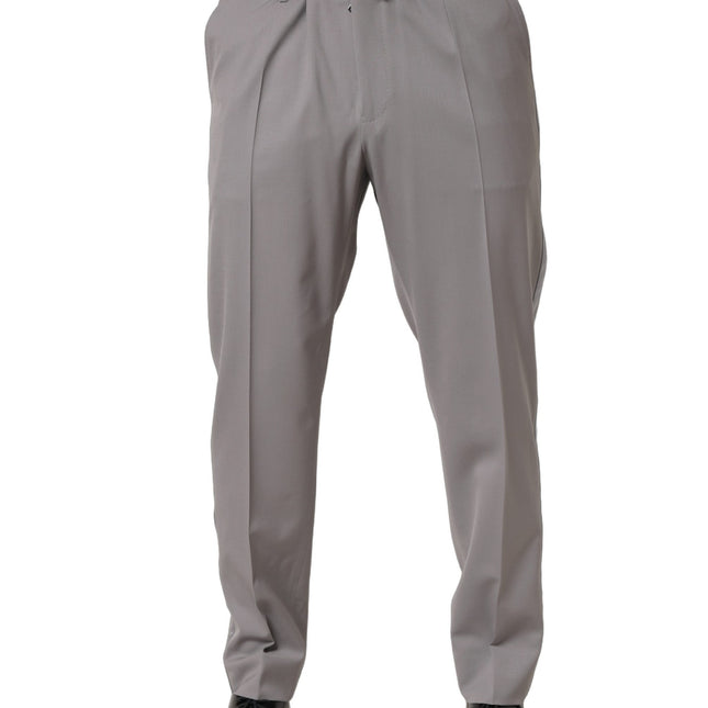 Dolce & Gabbana Gray Wool Tapered Men Dress Trouser Pants