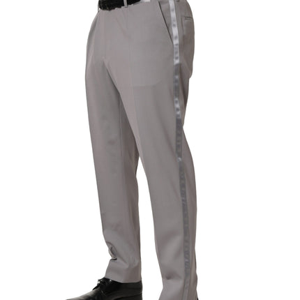 Dolce & Gabbana Gray Wool Tapered Men Dress Trouser Pants