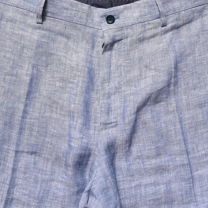 Dolce & Gabbana Light Blue Linen Straight Dress Trouser Pants
