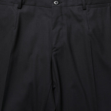Dolce & Gabbana Black Wool Tapered Leg Dress Trouser Pants