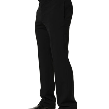 Dolce & Gabbana Black Tapered Leg Men Dress Trouser Pants