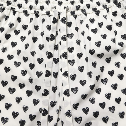 Dolce & Gabbana White Graphic Heart Print Men Trousers Pants