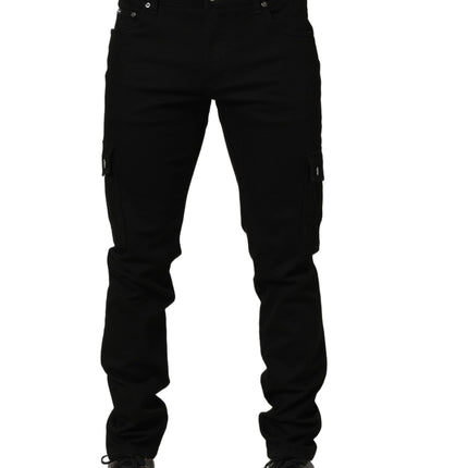 Dolce & Gabbana Black Cotton Stretch Skinny Men Denim Jeans