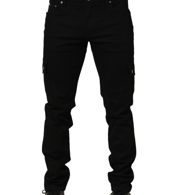 Dolce & Gabbana Black Cotton Stretch Skinny Men Denim Jeans