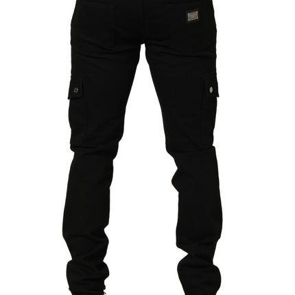 Dolce & Gabbana Black Cotton Stretch Skinny Men Denim Jeans
