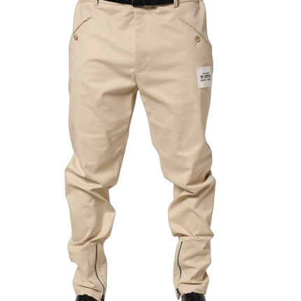 Dolce & Gabbana Beige Re-Editon Mid Waist Tapered Men Pants