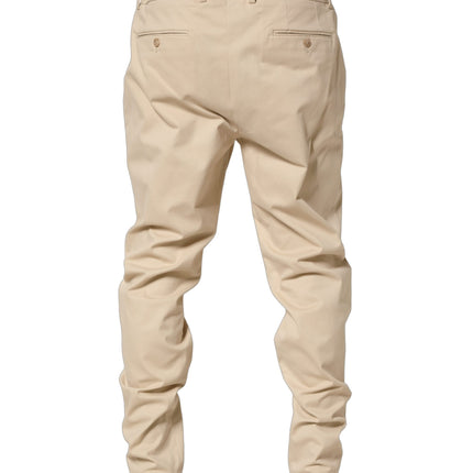 Dolce & Gabbana Beige Re-Editon Mid Waist Tapered Men Pants