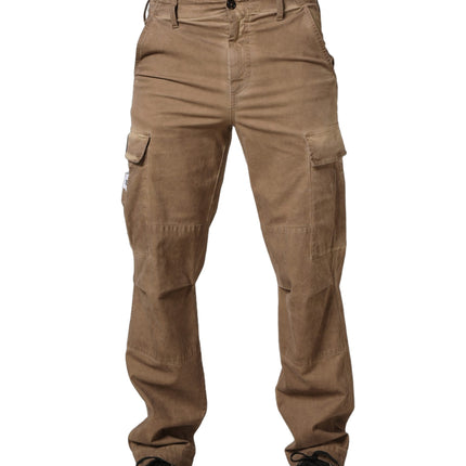 Dolce & Gabbana Brown Mid Waist Cargo Straight Trouser Pants