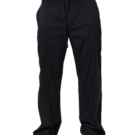 Dolce & Gabbana Black Nylon Straight Jogger Sweatpants Pants