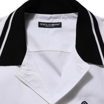 Dolce & Gabbana White LogoPatch Cotton Baseball Casual Shirt