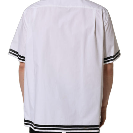 Dolce & Gabbana White LogoPatch Cotton Baseball Casual Shirt
