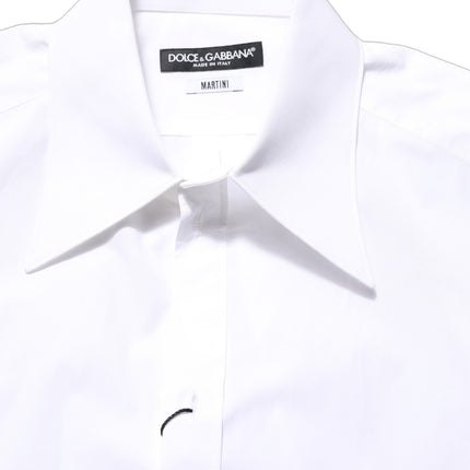 Dolce & Gabbana White MARTINI Long Sleeves Men Dress Shirt