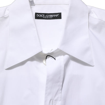 Dolce & Gabbana White Cotton Sleeveless Formal Dress Shirt
