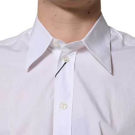 Dolce & Gabbana White Cotton Sleeveless Formal Dress Shirt