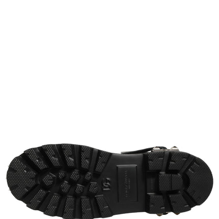 Dolce & Gabbana Black Stud Platform Combat High Boots Shoes