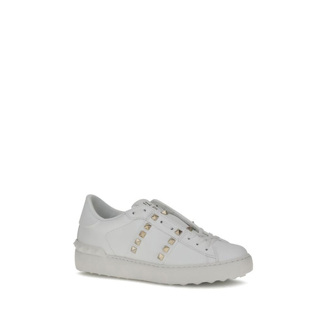 Valentino Garavani White Calf Leather Bos Taurus Sneakers