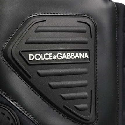 Dolce & Gabbana Black Leather Biker Mid Calf Men Boots Shoes