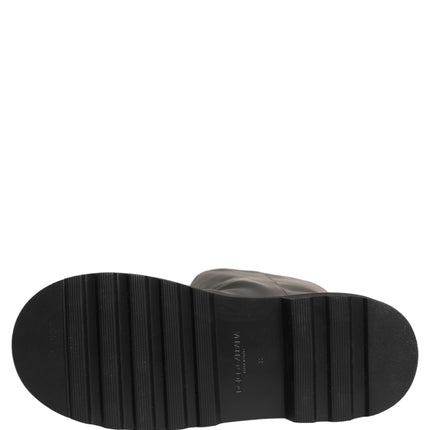 Dolce & Gabbana Black Leather Mid Calf Chunky Men Boots Shoes