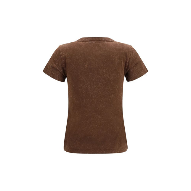 Ganni Brown Cotton T-Shirt