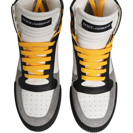 Dolce & Gabbana Multicolor Leather High Top Sneakers Shoes