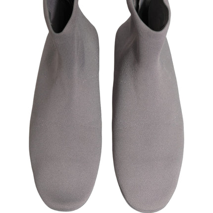 Dolce & Gabbana Gray Stretch Mesh Men Ankle Boots Shoes