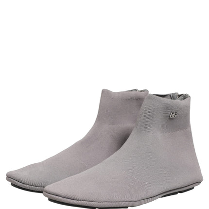 Dolce & Gabbana Gray Stretch Mesh Men Ankle Boots Shoes
